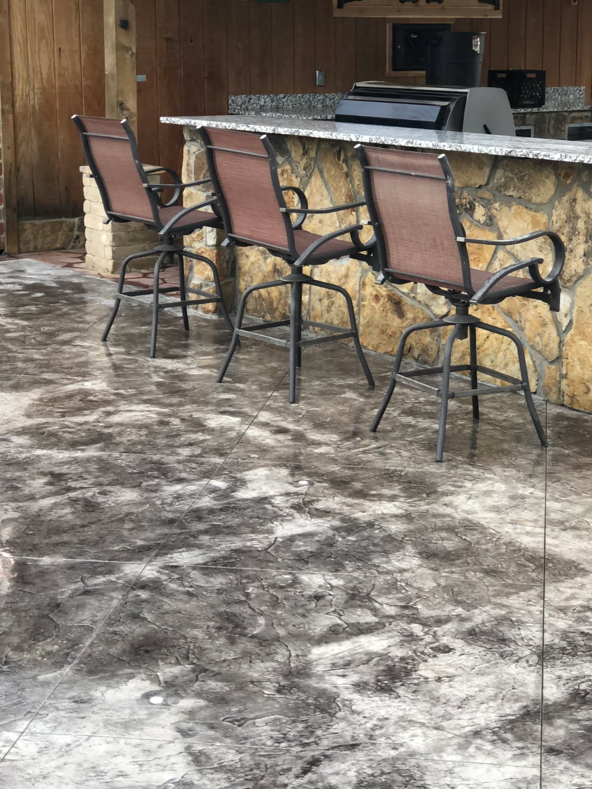 Custom Stamped Patio & Bar Area